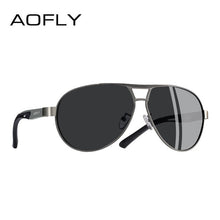 Load image into Gallery viewer, Men sunglasses metal frame pilot polarized