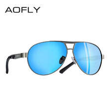 Load image into Gallery viewer, Men sunglasses metal frame pilot polarized